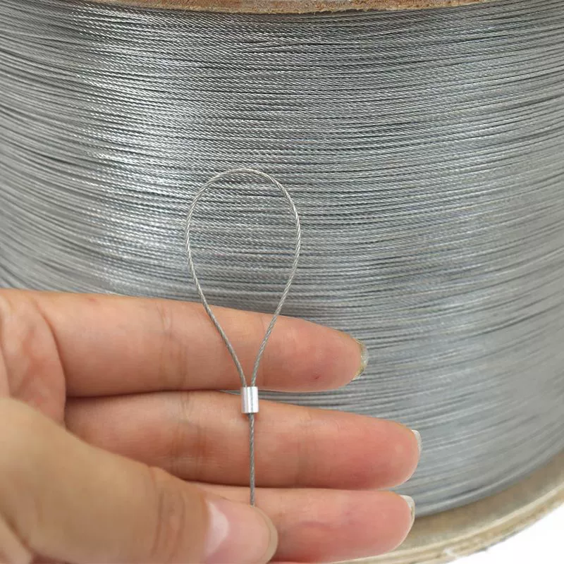 Трос из нержавеющей стали 304, стальной трос, стальной трос, масляный трос, набор железных проволок, мягкая веревка для белья 2 мм