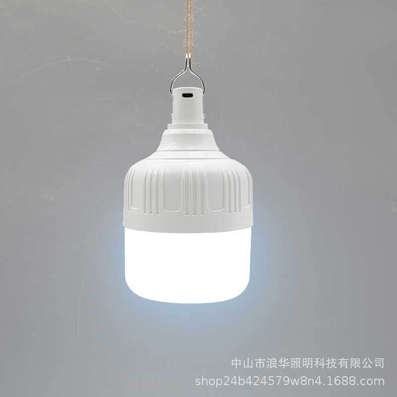 Bombilla recargable LED luz de campamento al aire libre USB tipo C súper brillante luz de bola de iluminación de emergencia de corte de energía del hogar