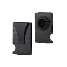 2023新款airtag金属卡夹rfidblocking铝碳纤维CD纹卡盒亚马逊热销