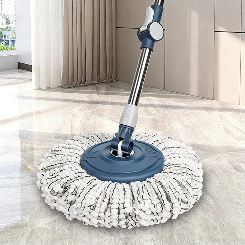 Rotating Mop for Wet and Dry Use, Universal Household Mop, Hands-Free Wringing, Replacement Mop Head, Thickened Rotating Mop