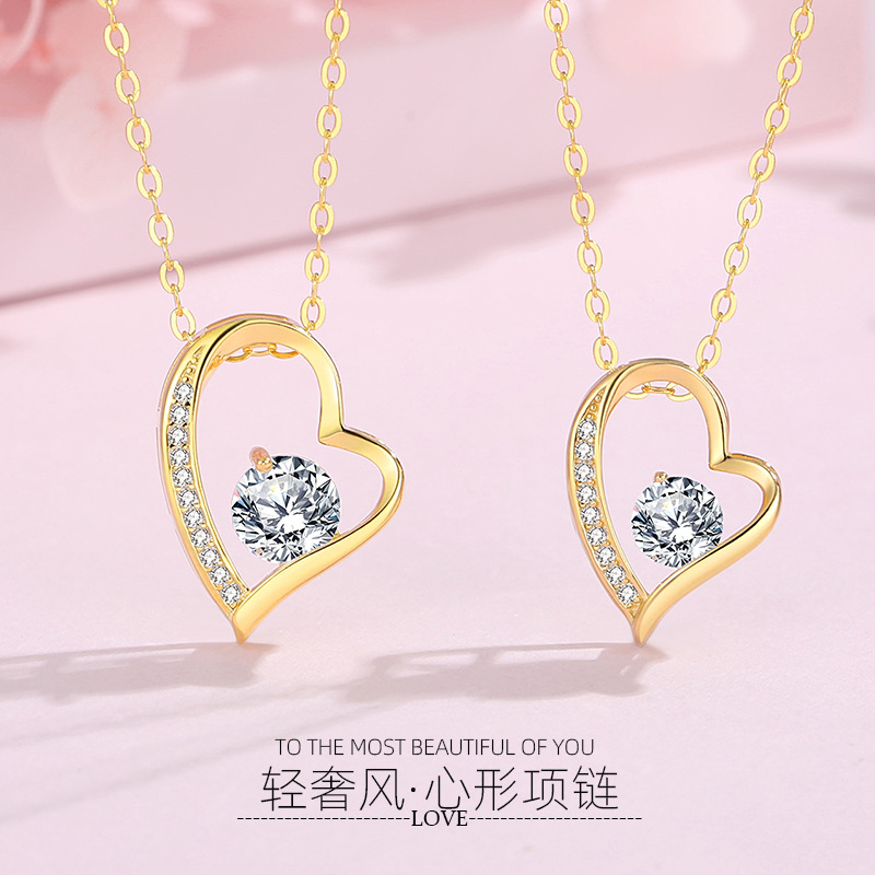 S925 plata esterlina amor collar femenino clavícula cadena popular Red ins simple frío estilo nicho regalo para los amigos