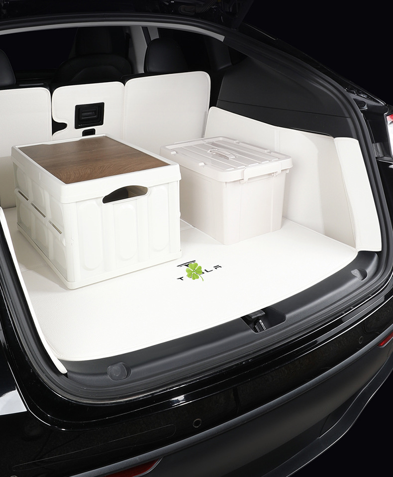 Suitable for Tesla Model Y/3 Front and Rear Trunk Mats, Leather Version, Full Coverage, Special Upgraded Version for Model Y/3, Full Surround