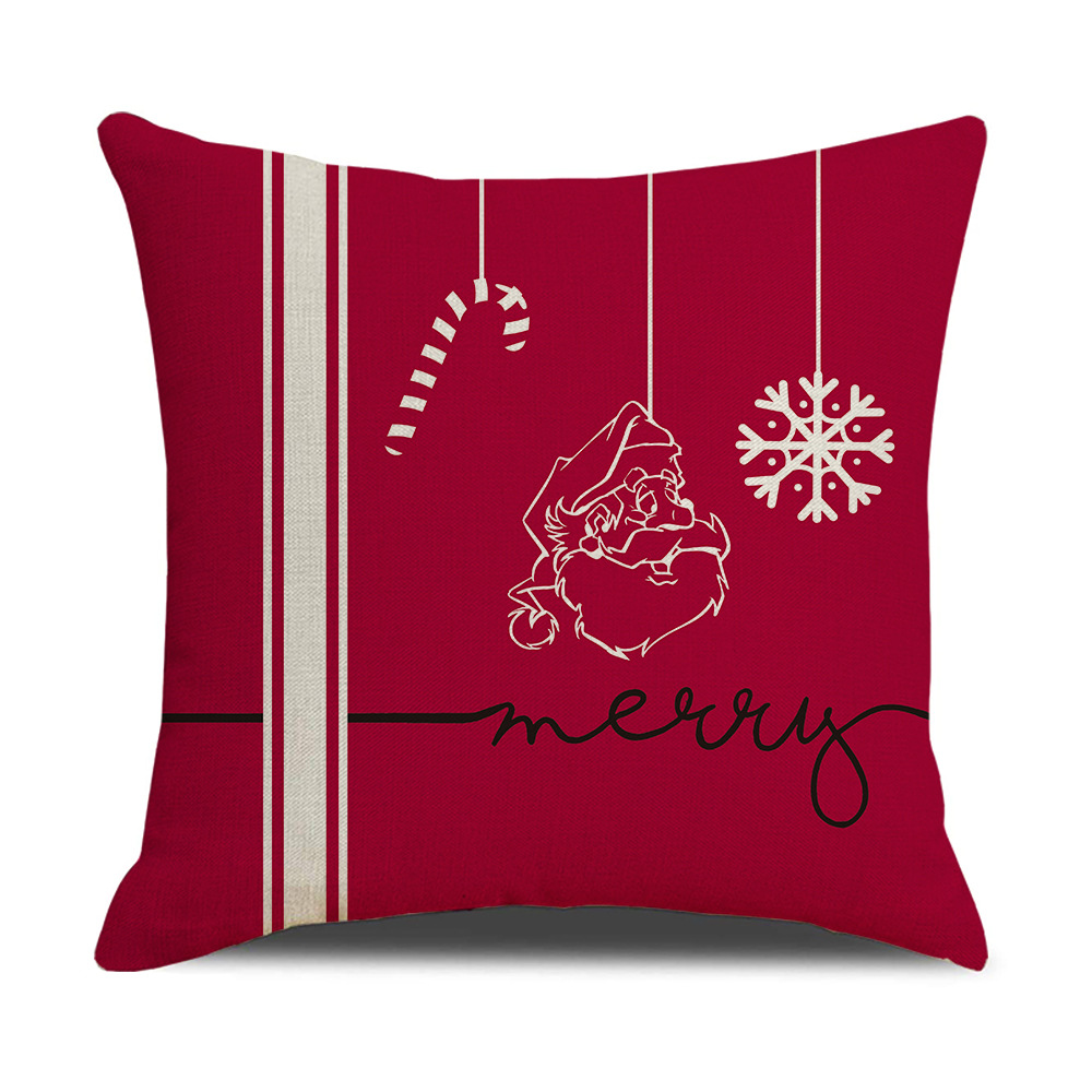 New Pink Cartoon Christmas Linen Pillow Cover Sofa Cushion Household Products Pillow Cover_voghion.com