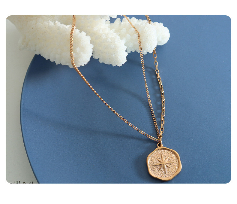 Simple Style Star Titanium Steel Plating Pendant Necklace_colorza_4