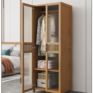 Wardrobe Rental Room Simple, Sturdy, Economical Solid Wood Durable Dormitory Storage Assembly Home Bedroom Hanging Wardrobe
