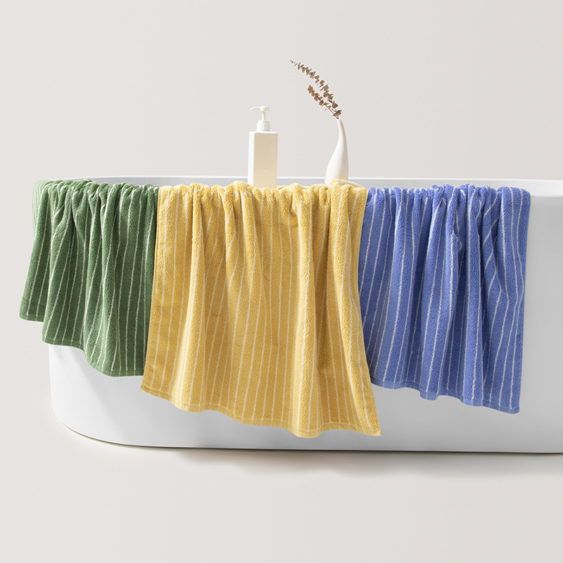 Cotton striped adult bath towel thickened bath towel 70*140CM470g multi-color soft absorbent bath towel