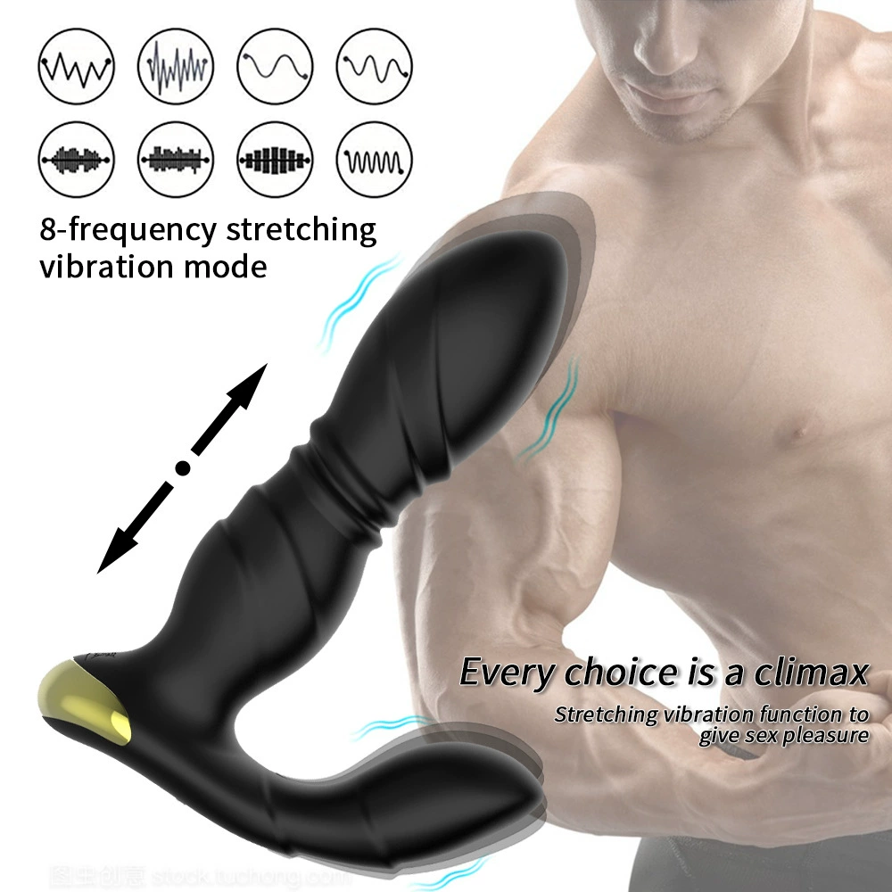 Remote-controlled Telescopic Anal Plug, Prostate Massage, Silicone, Rechargeable, Remote/App Option