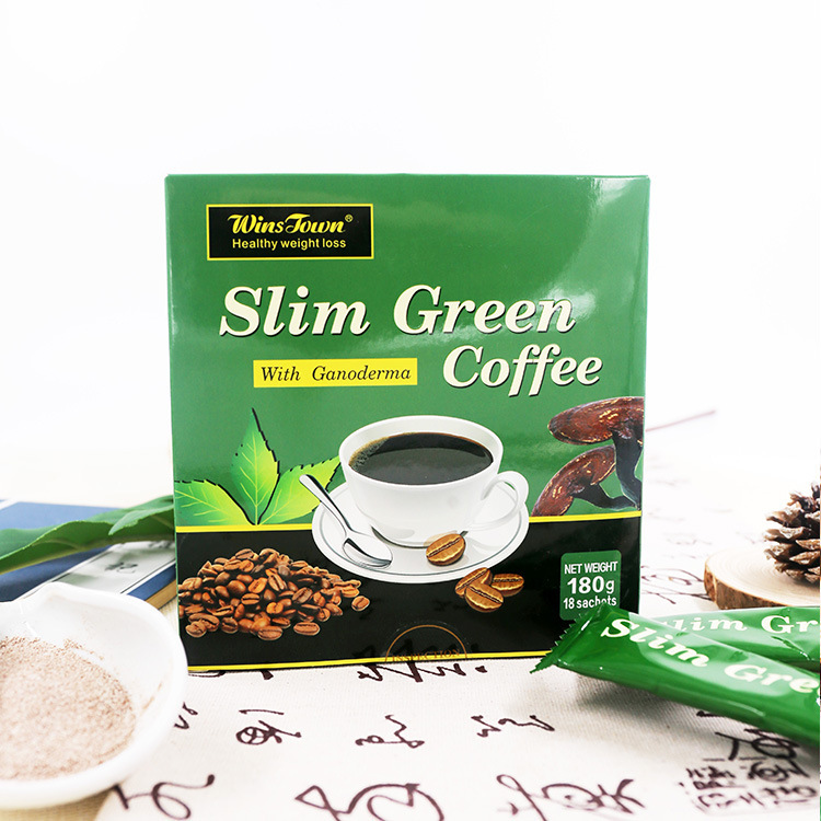 Foreign Trade Export Ganoderma Green Coffee Powder Meal Replacement Instant Coffee Slimming Green Coffee