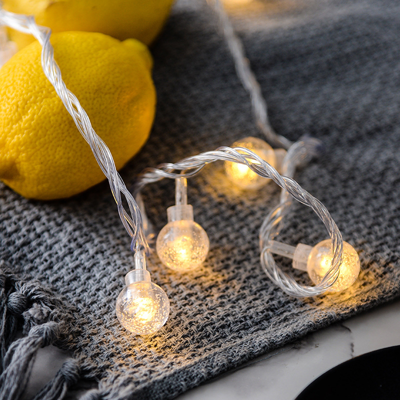 LED節日彩燈串聖誕燈滿天星婚慶七彩插花燈串氣泡球水晶球彩燈