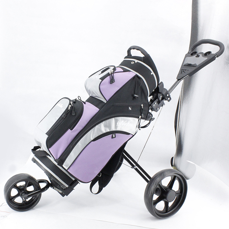 Carrito de golf al por mayor de la fábrica tres-rueda que dobla Venta caliente transfronteriza portátil del curso del carro de golf de la carretilla