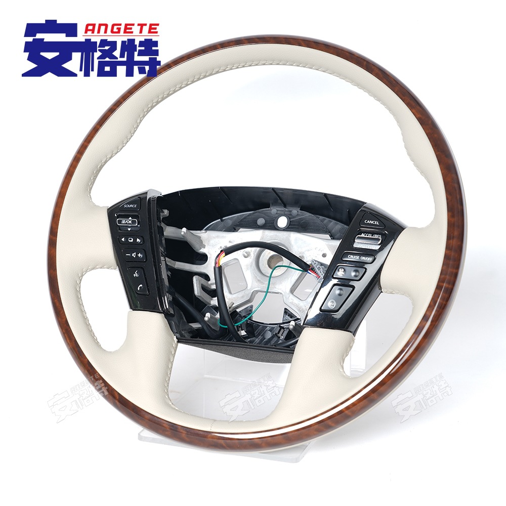 Suitable for Nissan Patrol Y62 Infiniti Qx56/Qx80 Peach Wood Beige High-End Car Steering Wheel Modification