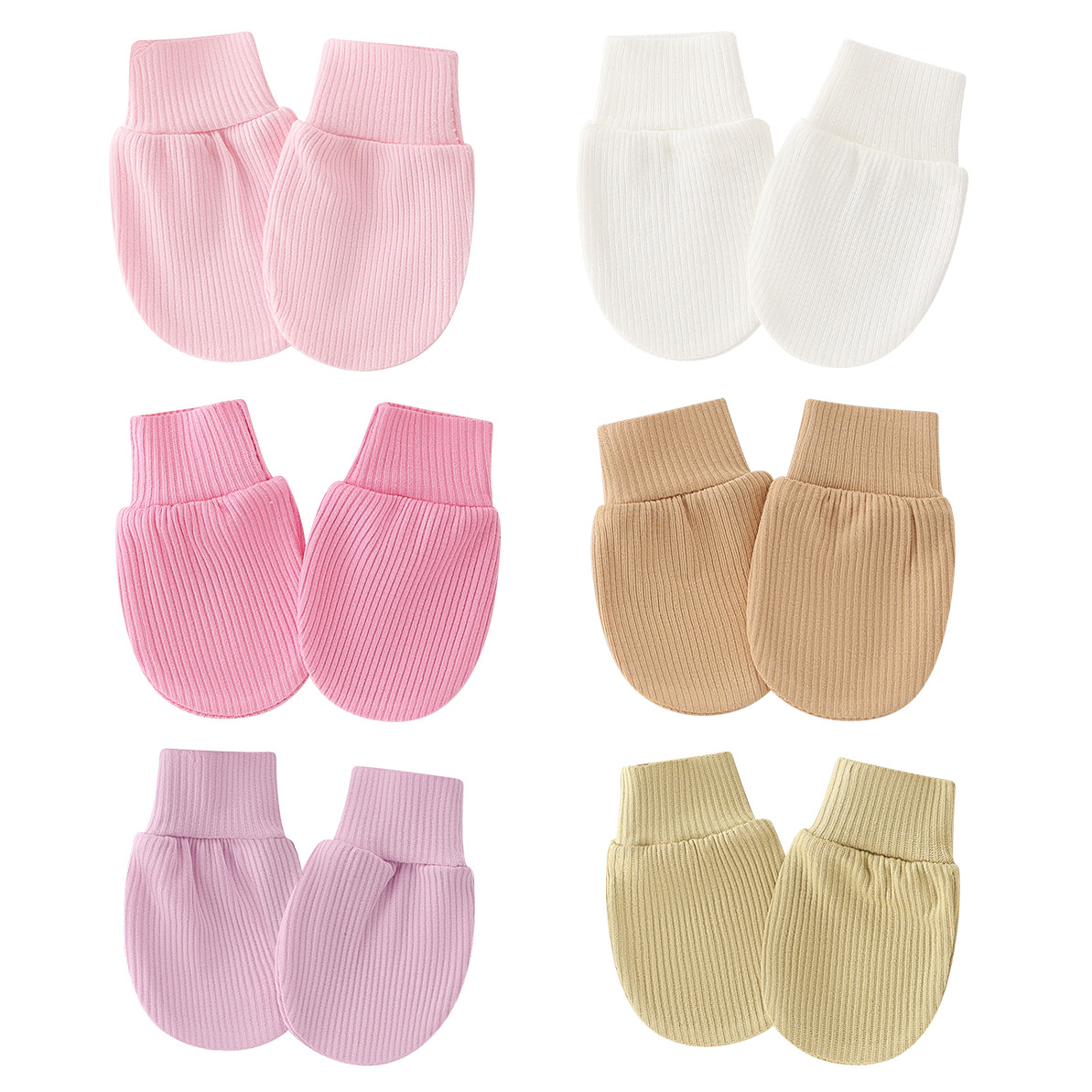 Directly Supplied from the Manufacturer for Foreign Trade, European and American Newborn Anti-Scratch Face Gloves, Fine Ribbed Edge Gloves, Baby Mittens