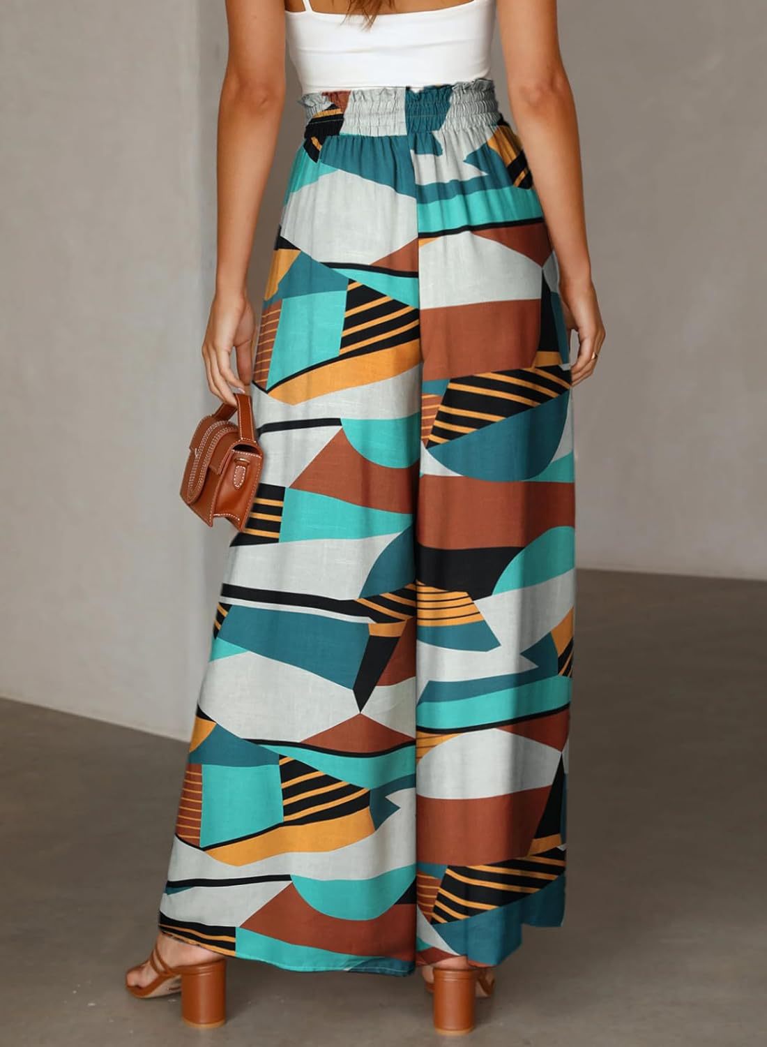 354g Weight Full Length Pants Length Spandex, Polyester Fabric Type High Waist Waist Line Casual Pants Pants Type Holiday, Daily Occasion Loose Fit Type Flower Pattern Summer Season Women's Gender Casual Style Women's Holiday Daily Casual Flower Full Length Casual Pants 23