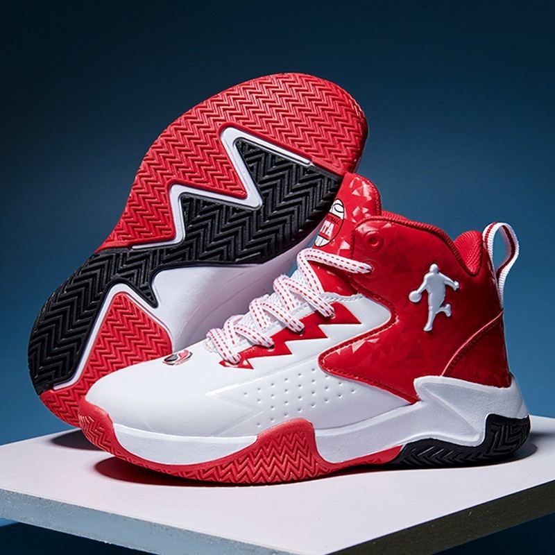 Children's Basketball Shoes 2023 Spring and Summer Slip-Resistant and Wear-Resistant Sports Shoes for Boys and Middle/Big Children, Leather Surface Waterproof