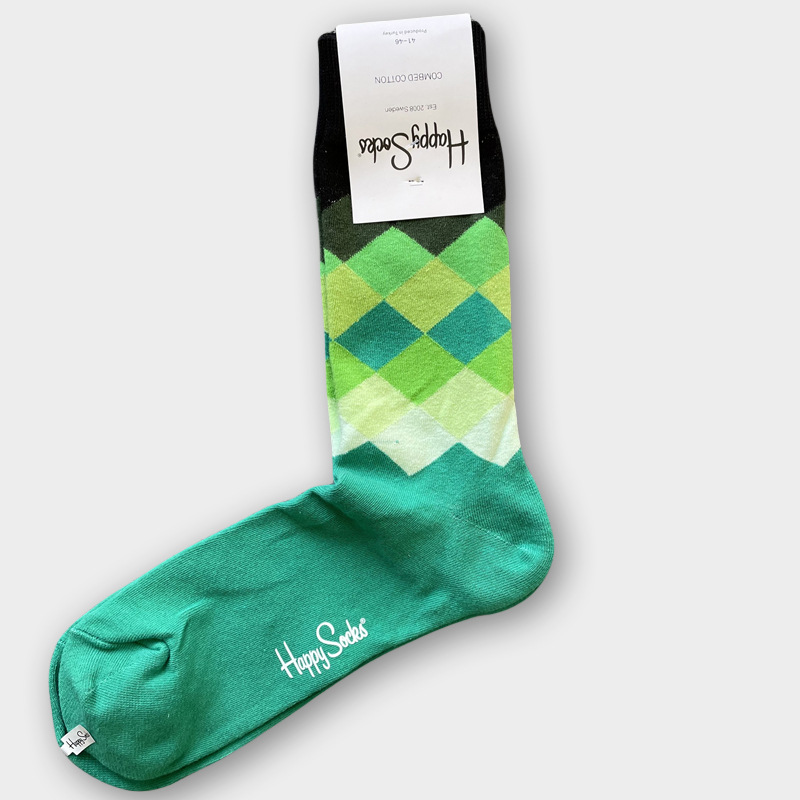 ハッピーソックス メンズソックス ミドル丈 コーマ綿 吸汗消臭 通気性 スウェーデン製 おしゃれ カラフル 薄手