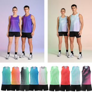 Track and Field Training Suit Suit for Men and Women, Sports Student Training Suit Vest, Competition Suit Suit, Marathon Running Sportswear
