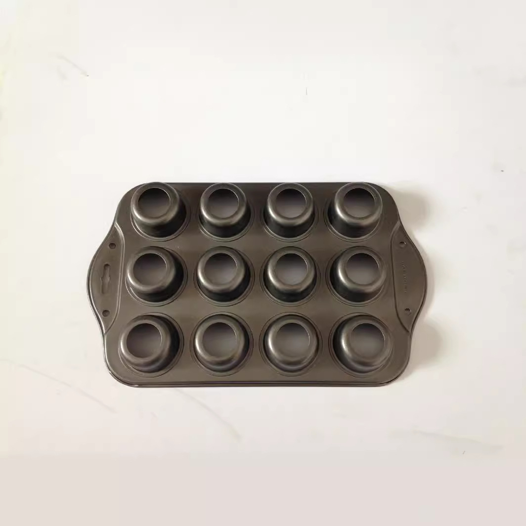 12-agujero redondo Fondo vivo molde de la torta molde para hornear molde de la torta para hornear pan molde de la torta de la Magdalena