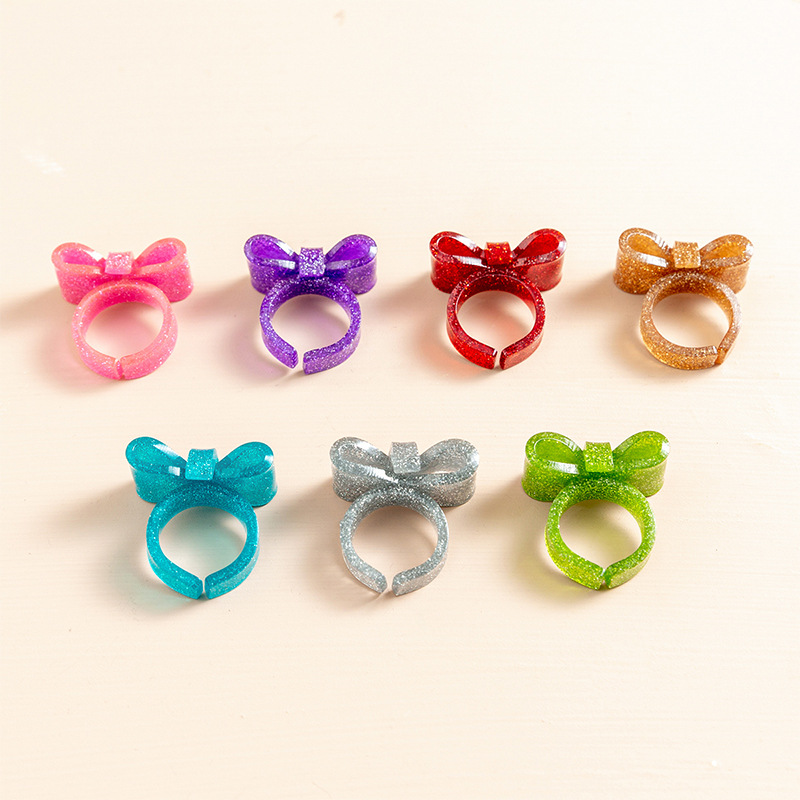 Wholesale Jewelry Cute Bow Knot Plastic Rings display picture 4
