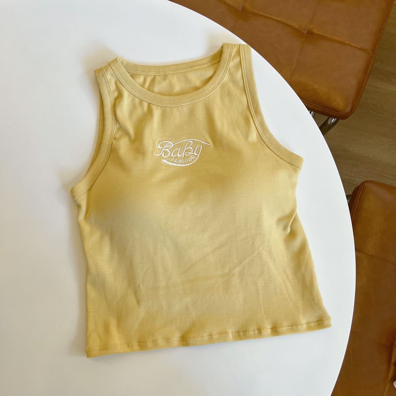 Fenafu moda blanco carta deportes todo fósforo chaleco ropa de trabajo estilo Sling mujer desgaste interior desgaste exterior superior