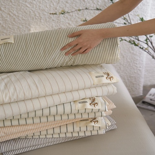New soybean summer quilt Japanese-style cotton yarn-dyed washed cotton air-conditioning quilt single double spring and autumn quilt machine washable thin quilt