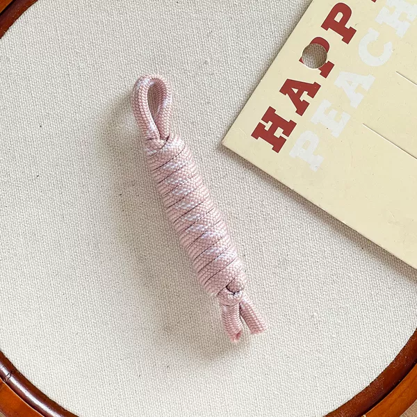 Light pink and white dots-braided rope shoe hanger