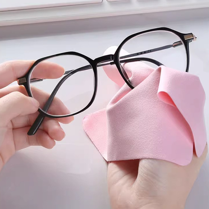 Solid Color Glasses Cloth Kitchen Quick Absorbent Rag Cleaning Towel Lint-Free Glass Cleaning Rag Microfiber Square Towel