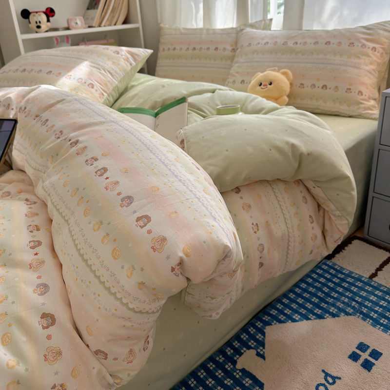 Verano de limón (¡recomendado!) / Juego de sábanas de 1,2 m de tres piezas [funda de edredón 150*200cm sábana de cama 180*230cm funda de almohada 48*74cm * 1]