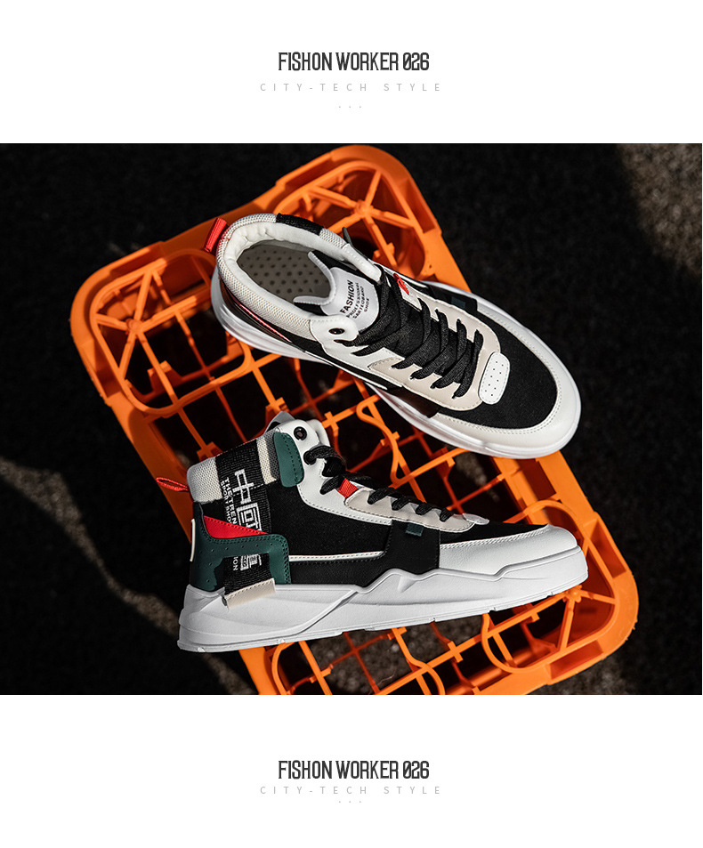 Sneakers alte Scarpe da uomo Inverno Nuova primavera e autunno Traspirante Casual Versatile Plus Velluto Cotone Sport Alla moda_voghion.com
