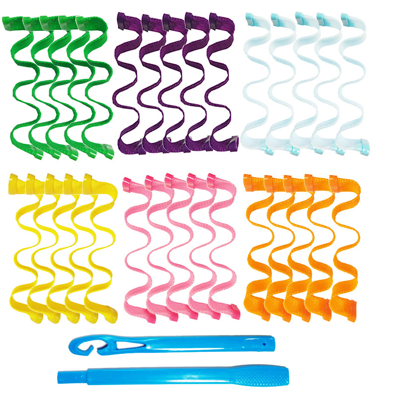 Transfronterizo multi-Tamaño de rollo de huevo ondulación del agua palo de curling manual de bricolaje Pelo Rizado artefacto updo artefacto no duele el pelo rizado
