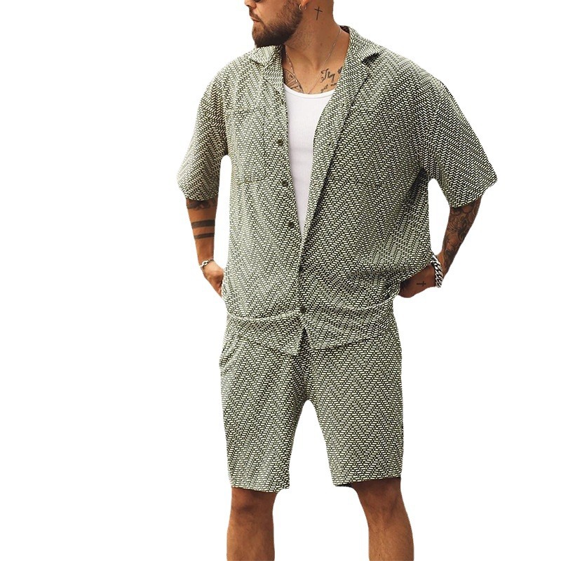2024 new cross-border supply spring and summer sports suit men's European and American Amazon hot sale casual shirt men's clothing