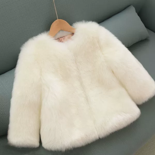 White colored jacket, round collar