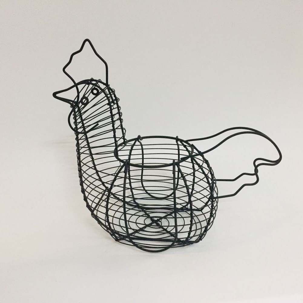 Cesta de frutas de hierro cesta de huevos tejida cesta de aperitivos de almacenamiento de hierro cesta tejida creativa multiusos cesta de gallo cesta de gallina