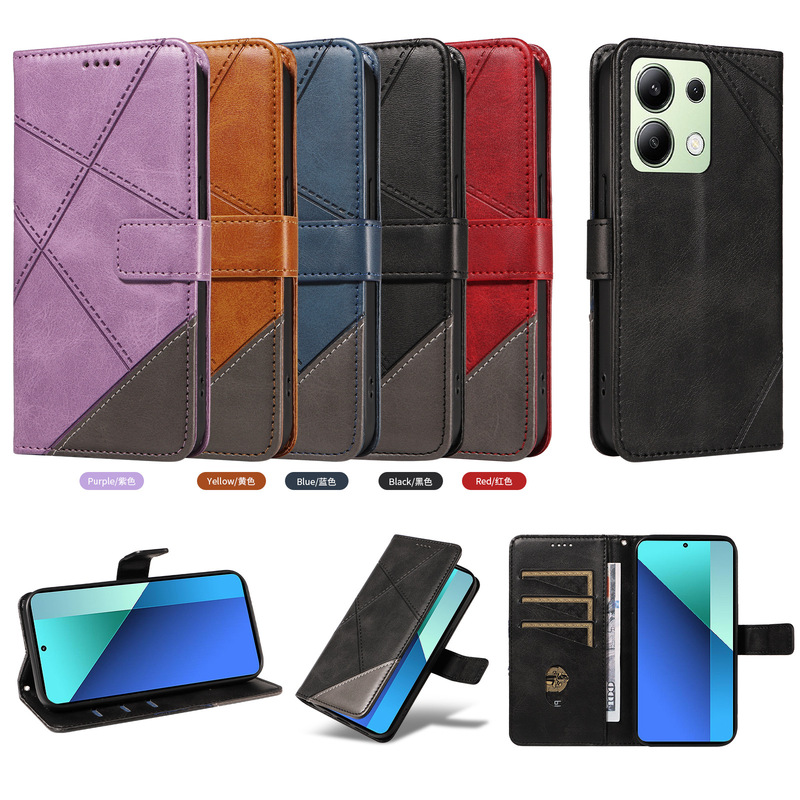 The new is suitable for Samsung A56 5G diamond grid splicing pressure line mobile phone leather case A26 5G flip wallet