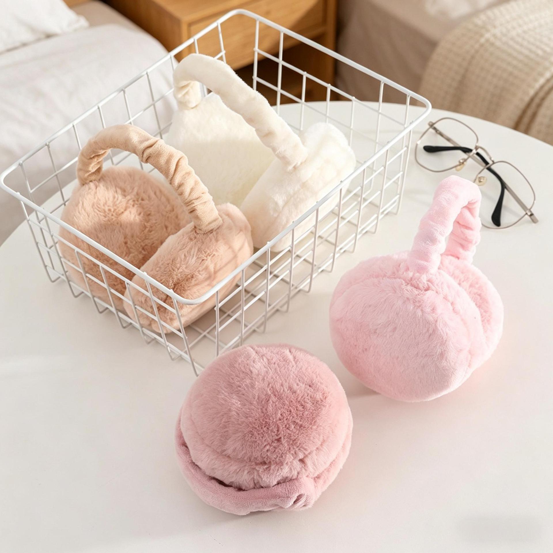 Orejeras plegables para hombre y mujer, protectores de oídos cálidos para invierno, cubiertas de felpa para los oídos, protectores de oídos para ciclismo, a prueba de frío, estilo coreano, calentadores de oídos para estudiantes, calentadores de oídos femeninos para invierno image 4