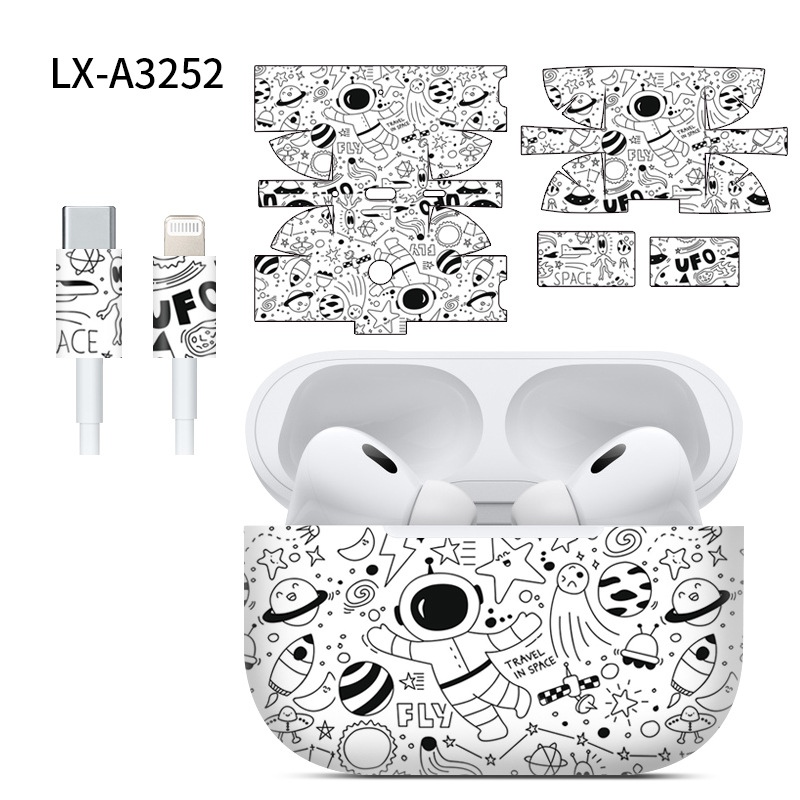 Adecuado para pegatinas de AirPods Pro2/Pro3, textura mate, película para auriculares Apple, película protectora de cobertura total