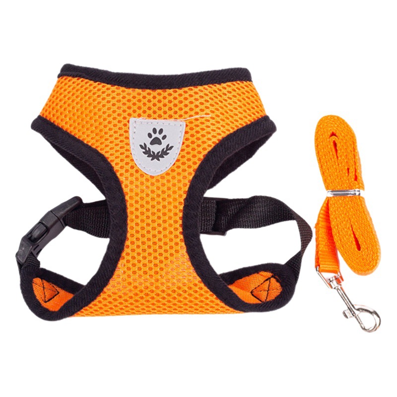 Pet sandwich mesh chest back cat and dog traction rope breathable Four Seasons universal dog chain chest strap factory wholesale