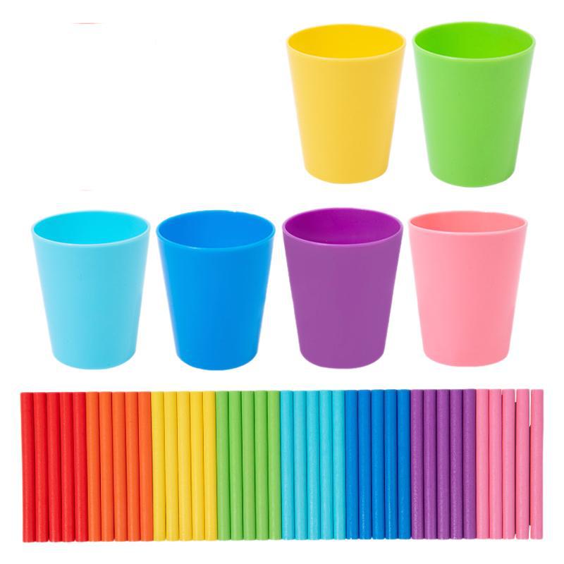 Clasificación de juguetes educativos para niños transfronterizos, combinación de colores, entrenamiento cognitivo aritmético, portalápices de educación temprana, material didáctico Montessori al por mayor