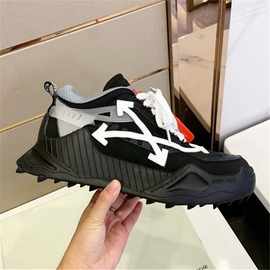 欧洲站男鞋春季OFF老爹鞋男真皮潮牌内增高松糕厚底情侣款运动女