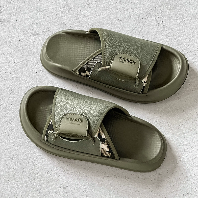 Весенне-летние простые и универсальные мужские тапочки, нескользящие сандалии на толстой подошве, повседневная мода, ленивые люди могут носить сандалии на улице.