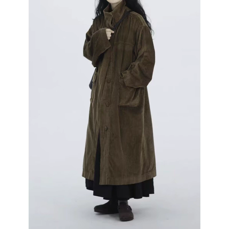 Corduroy retro jacket, trench coat