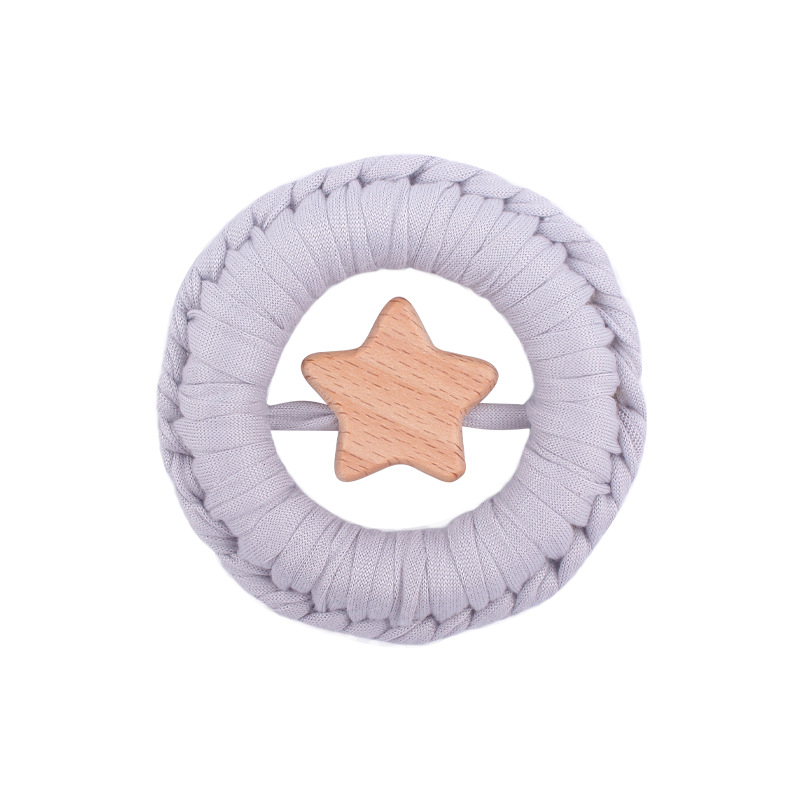 Nuevo bebé suministros de dibujos animados estrella mordedor hecho a mano algodón tejido sonajero juguete agarre ejercicio bebé