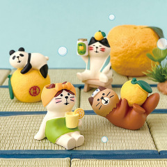 和風ZAKKA 猫のスープと遊び 温泉工芸品 かわいい 車載樹脂 かわいい 手作り 小さな置物