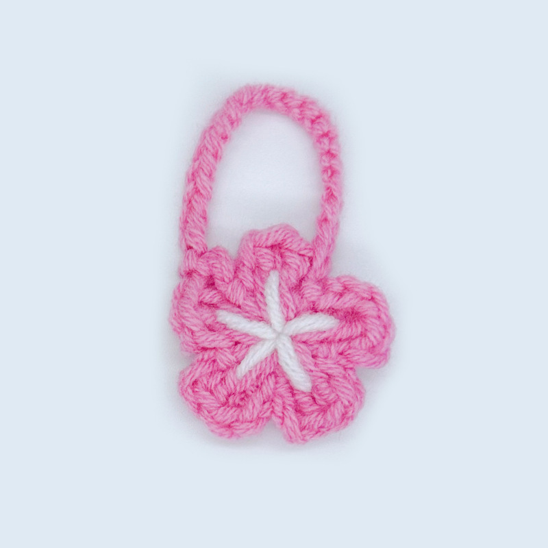 로즈 레드 오각형 꽃 숄더백