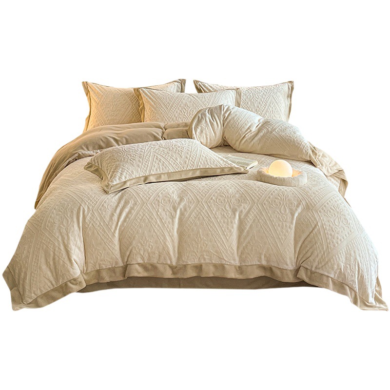 生放送で起爆した秋の冬には、彫刻ミルクのベルベットを厚くしてベッド用品のシーツをカバーしてベッドカバーをカバーしている