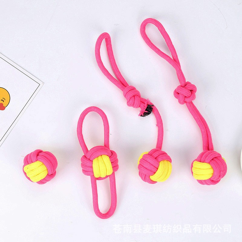 Cuerdas de algodón para mascotas juego de juguetes de bola trenzada molares resistentes a la mordida fondo Teddyco dientes de pelo para perros juguetes para mascotas