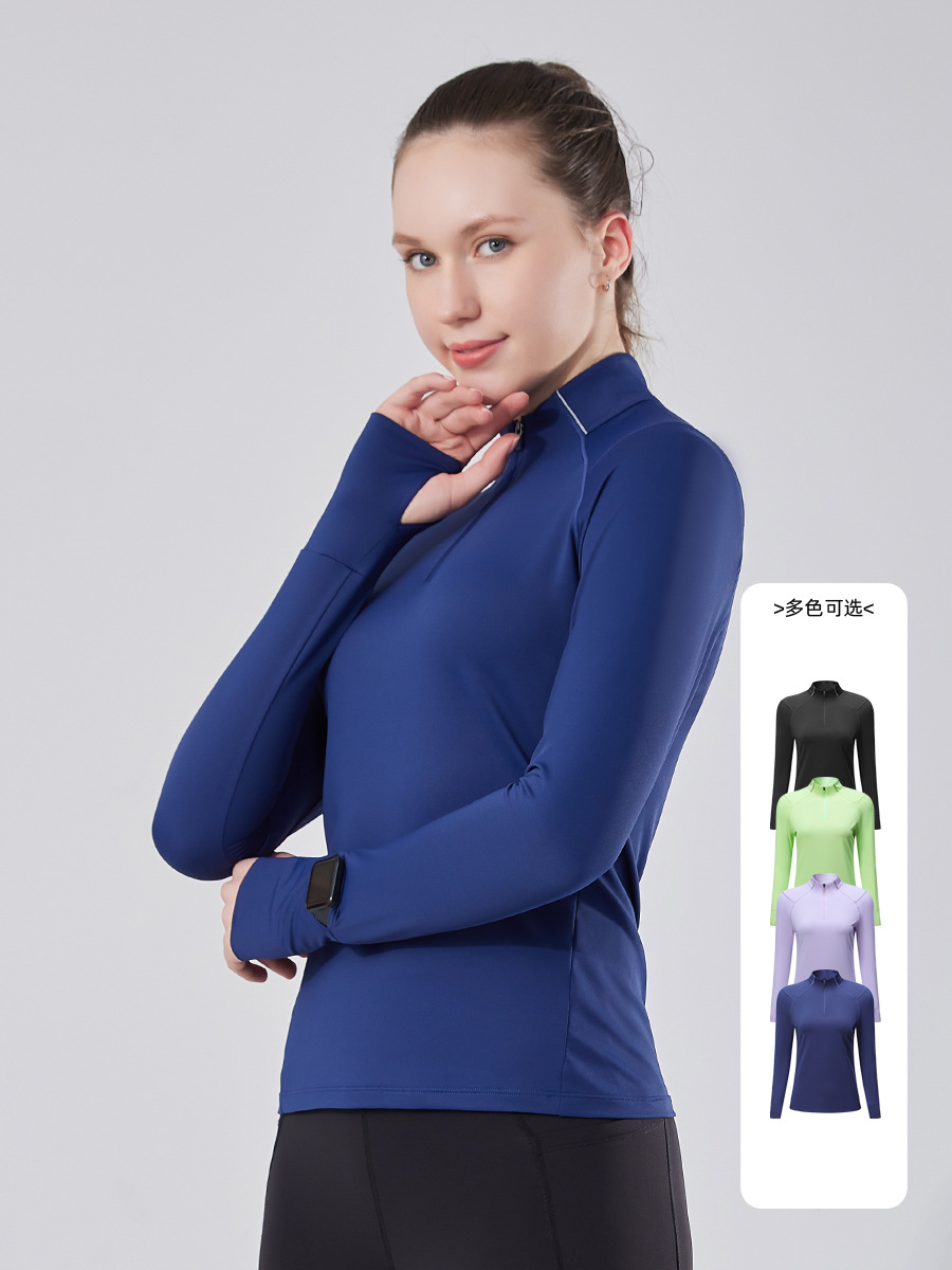 Ropa Deportiva Otoño/Invierno 2026, Sudadera de Yoga con Cuello en V Grueso para Mujer, Top de Entrenamiento Físico, Sudadera de Manga Larga con Media Cremallera para Correr
