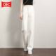 White Jeans 2025 Spring and Autumn Dipped New Pants Loose High Waist Slimming Straight Pants