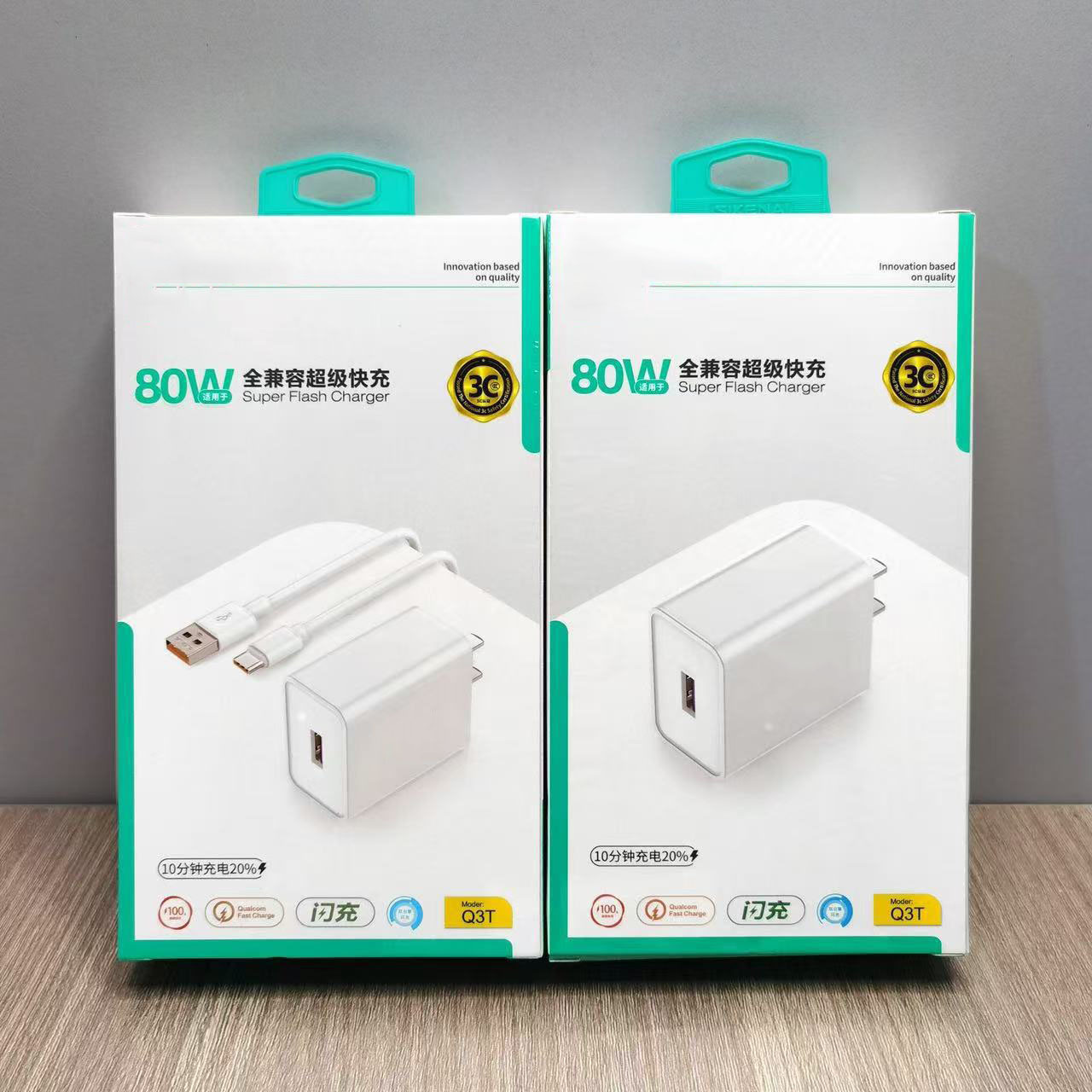 Kit de carga rápida Q3T universal 80W HW OP XM Android cable de carga rápida Tipo-C