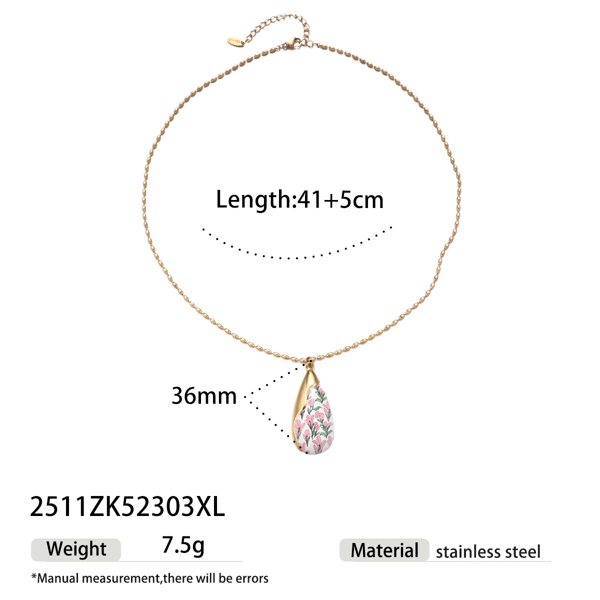 Collar de acero de titanio de lujo ligero de nicho de goteo de flores colgante de collar de clavícula joyería de venta caliente transfronteriza image 10