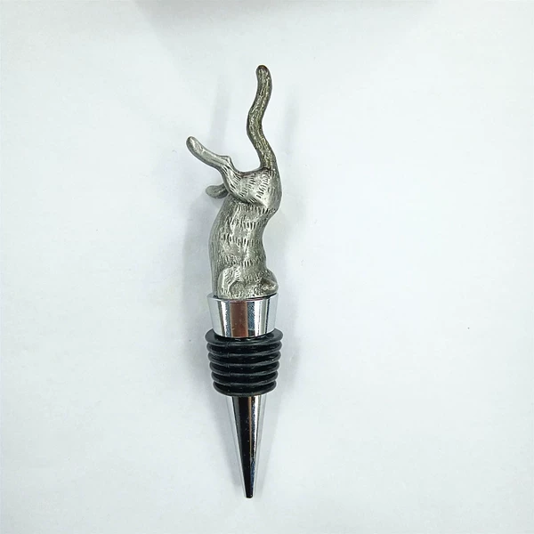 Antique pewter color playful cat wine stopper